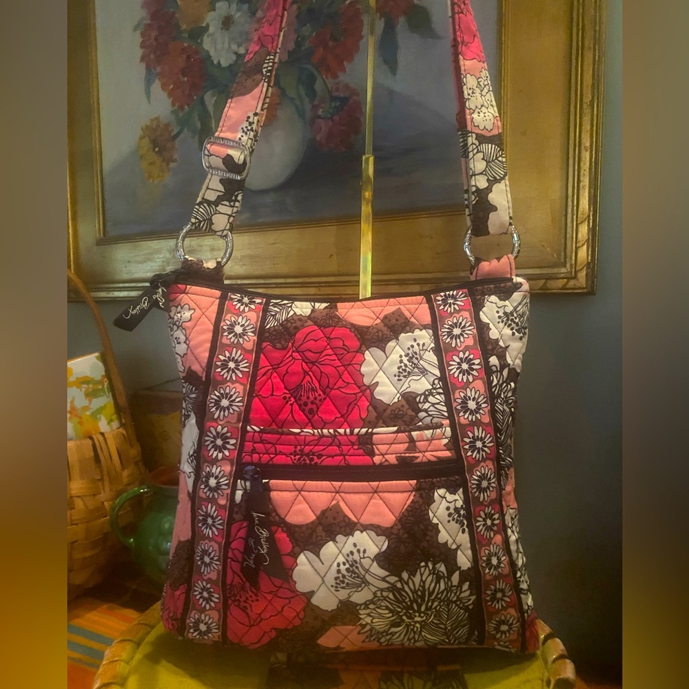 Vera Bradley Mocha Rouge Hipster Crossbody Bag